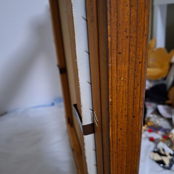 A Vintage Japanese Painting on Canvas Framed Artwork Floral Butterfly - Picture 15 of 16